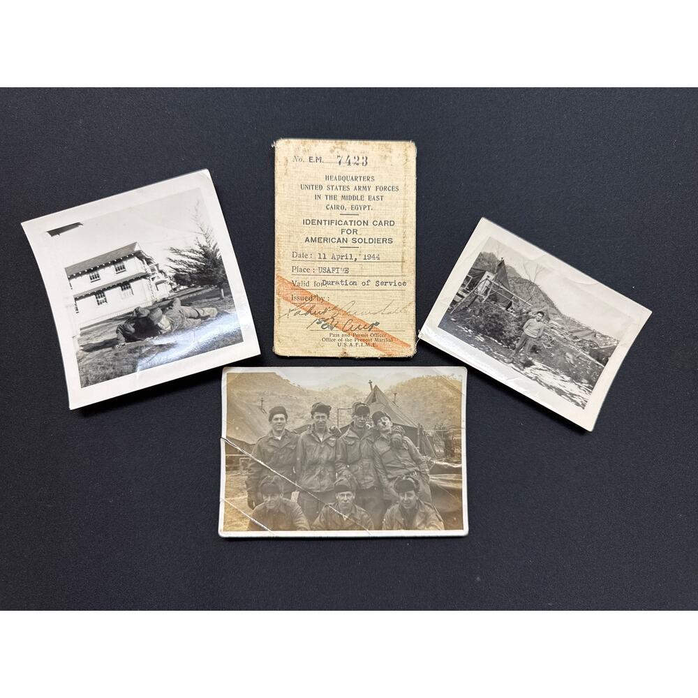Original WW2 US Army Military ID William Hersey & Photo Collection